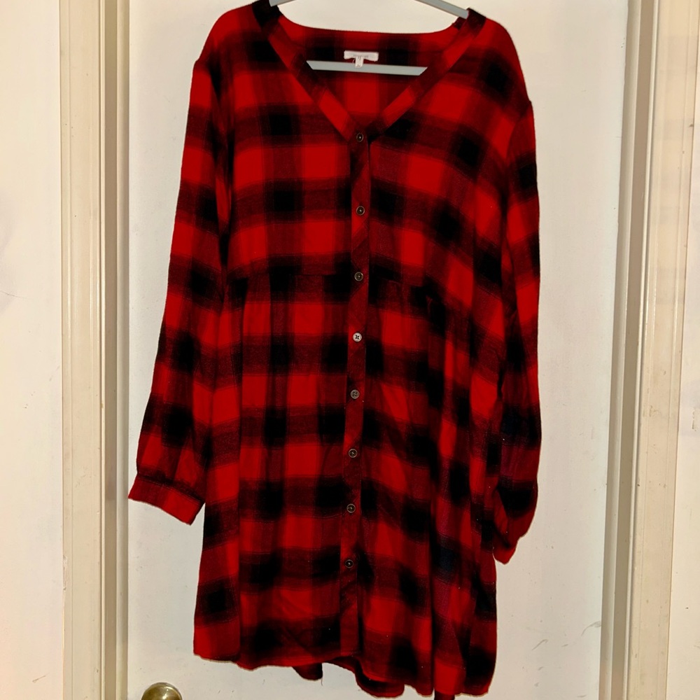 Maurices Red and Black Checkered dress